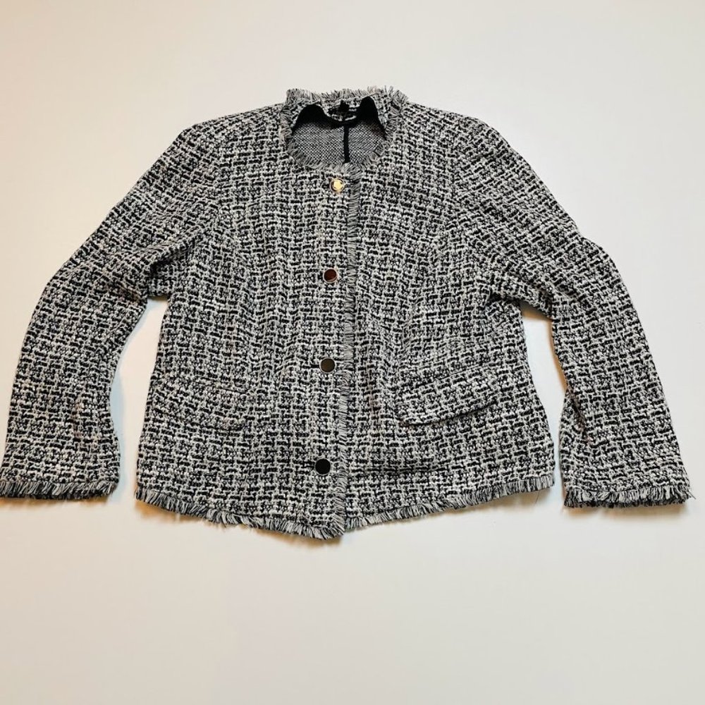Lane Bryant Black and White Tweed Jacket